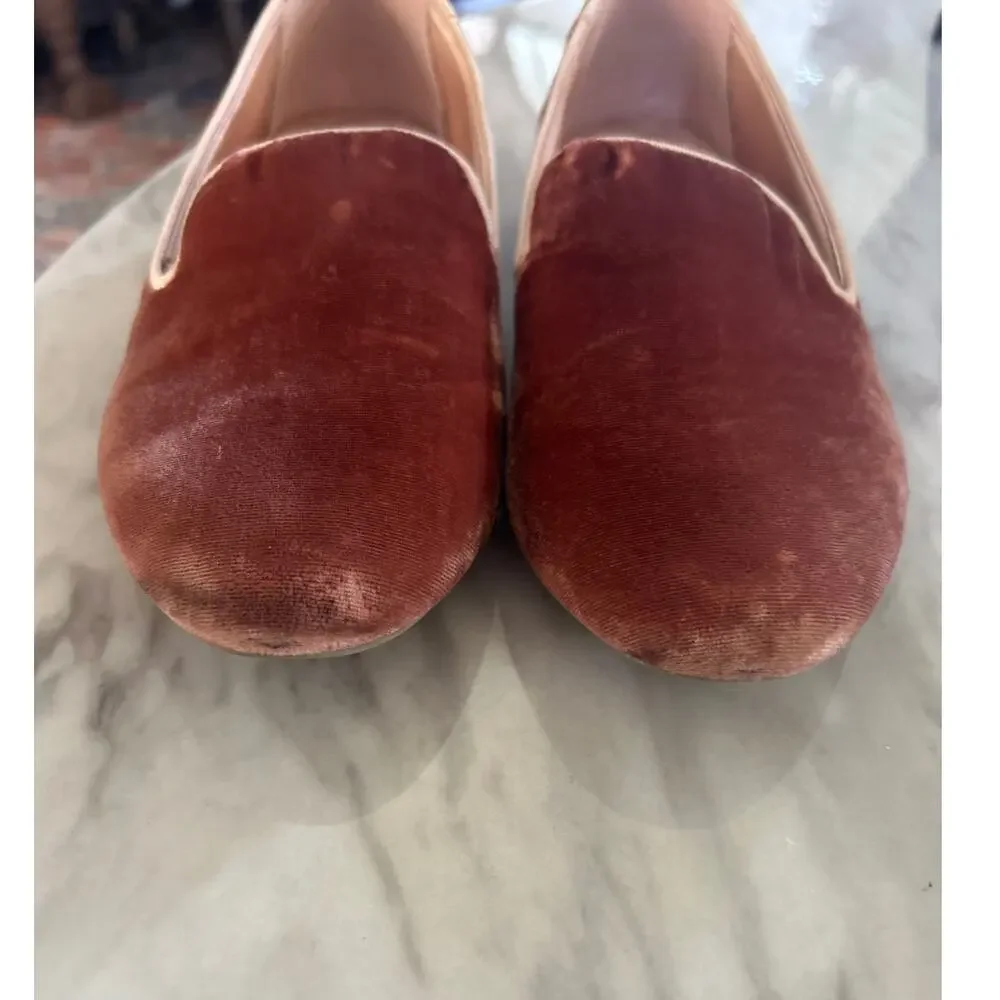 Birdies Starling Pink Velvet Slip On Loafer